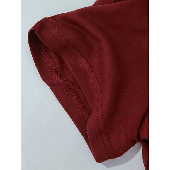❤️ Off Shoulder Short Sleeve Cocktail Burgundy Dress with Pockets SIZES M, L NEW - Picture 8 of 16
